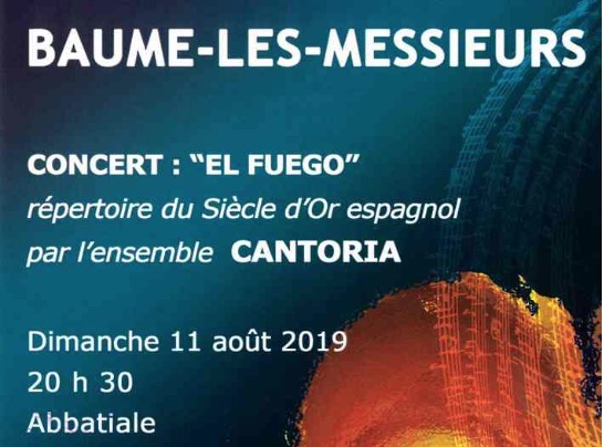 Concierto "El Fuego" por la Cantoria en Baume les Messieurs 2019