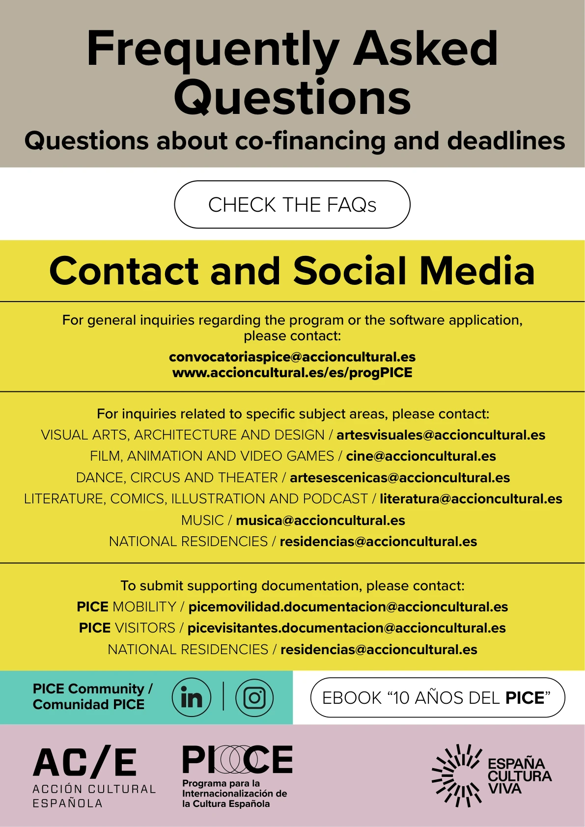 Frequently asked questions, contact and social media