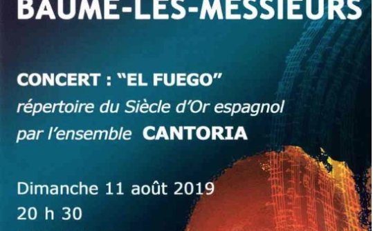 Concierto "El Fuego" por la Cantoria en Baume les Messieurs 2019